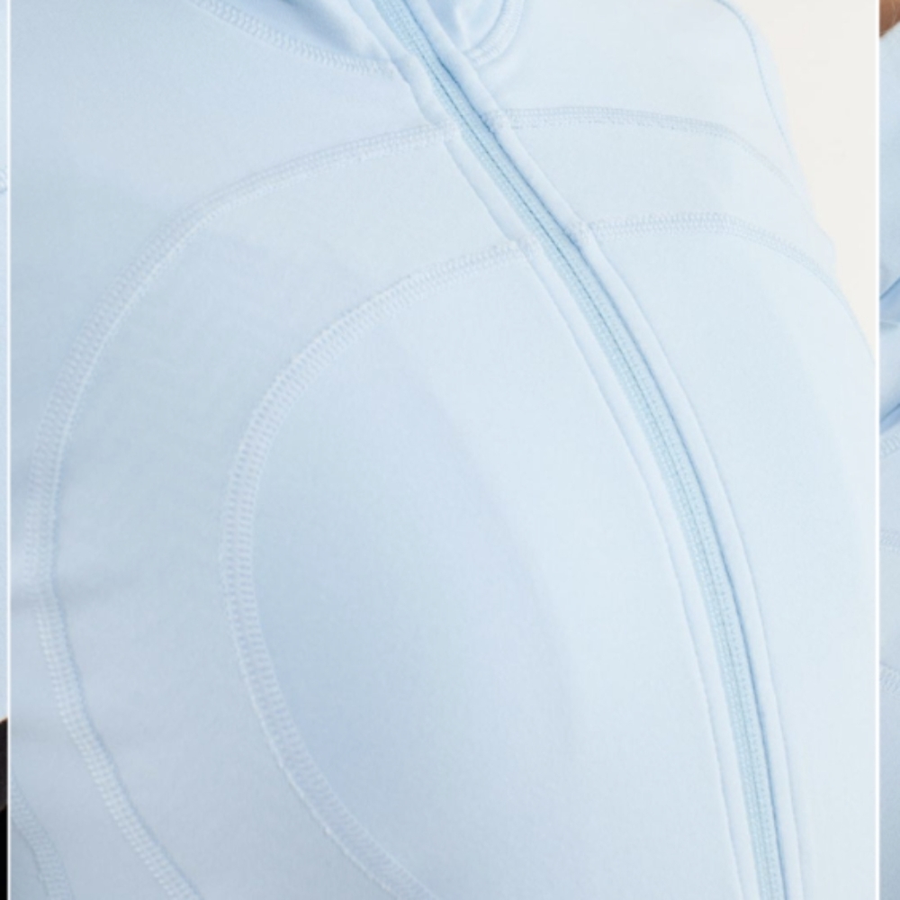 Lululemon Light Baby Blue In Stride Define Full Zip Jacket Pockets Size 2 - Picture 3 of 8